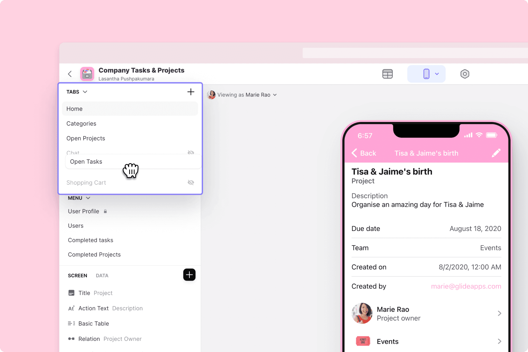Tabs panel