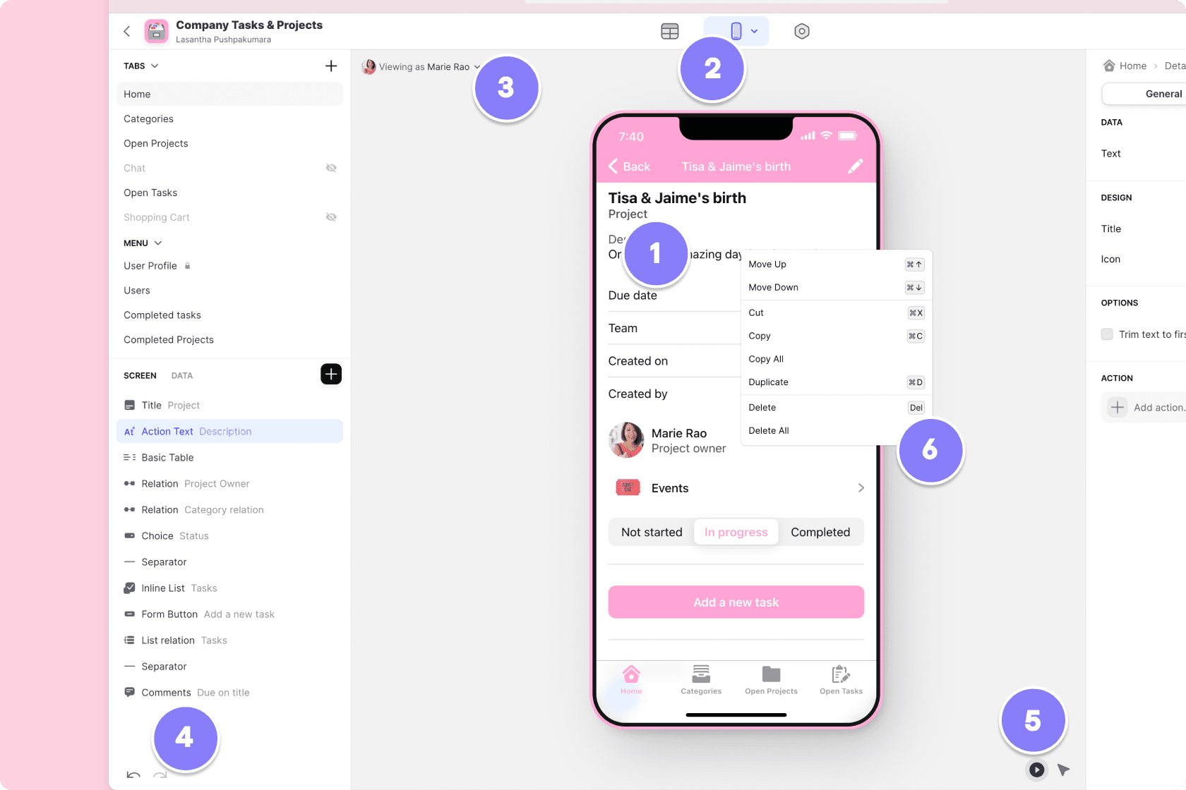 Builder preview