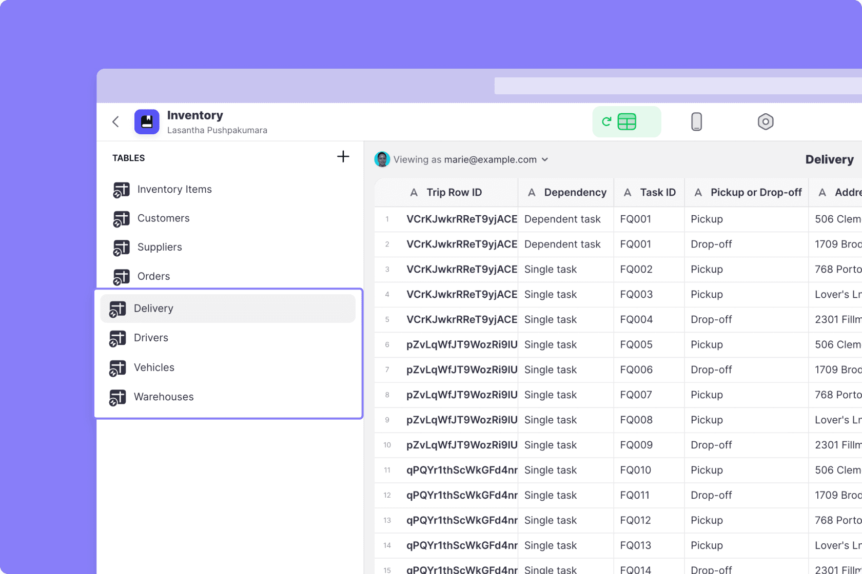 Adding tables to an exsisting app