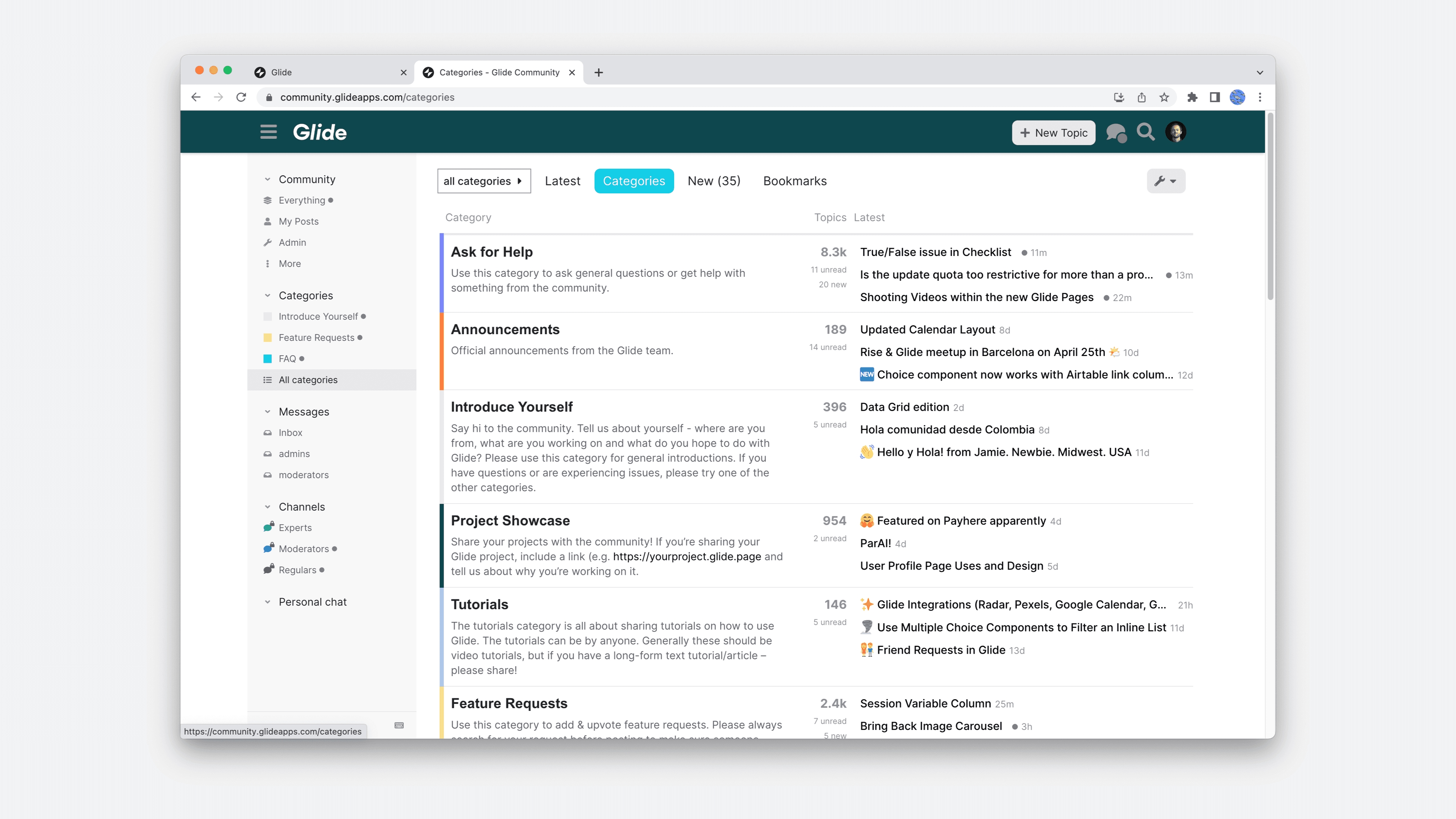 Glide Community page