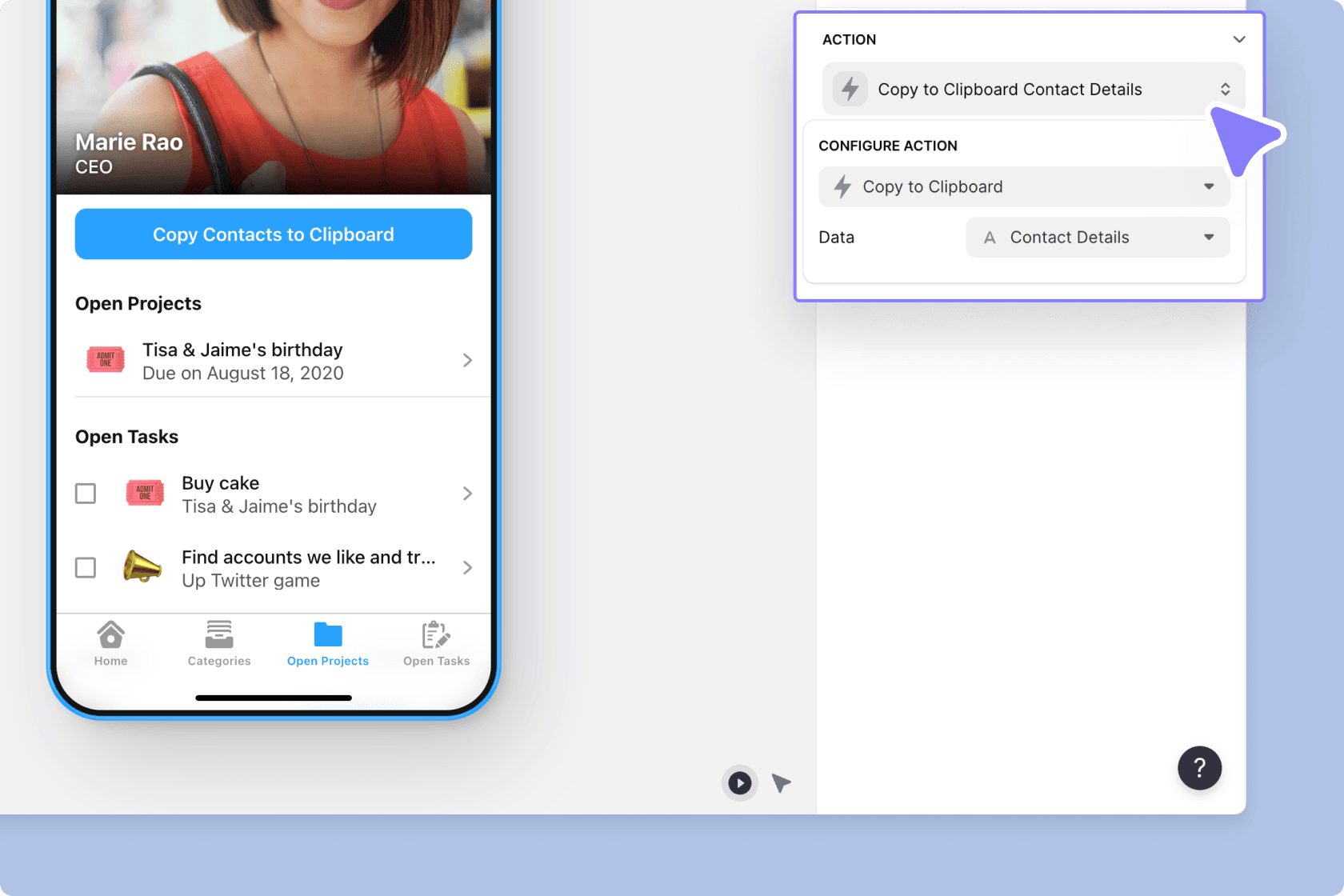 Configure Copy to Clipboard