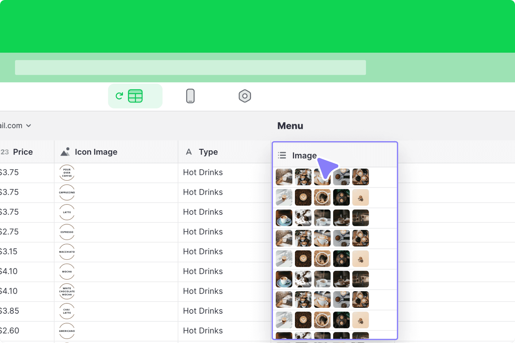 Array of images