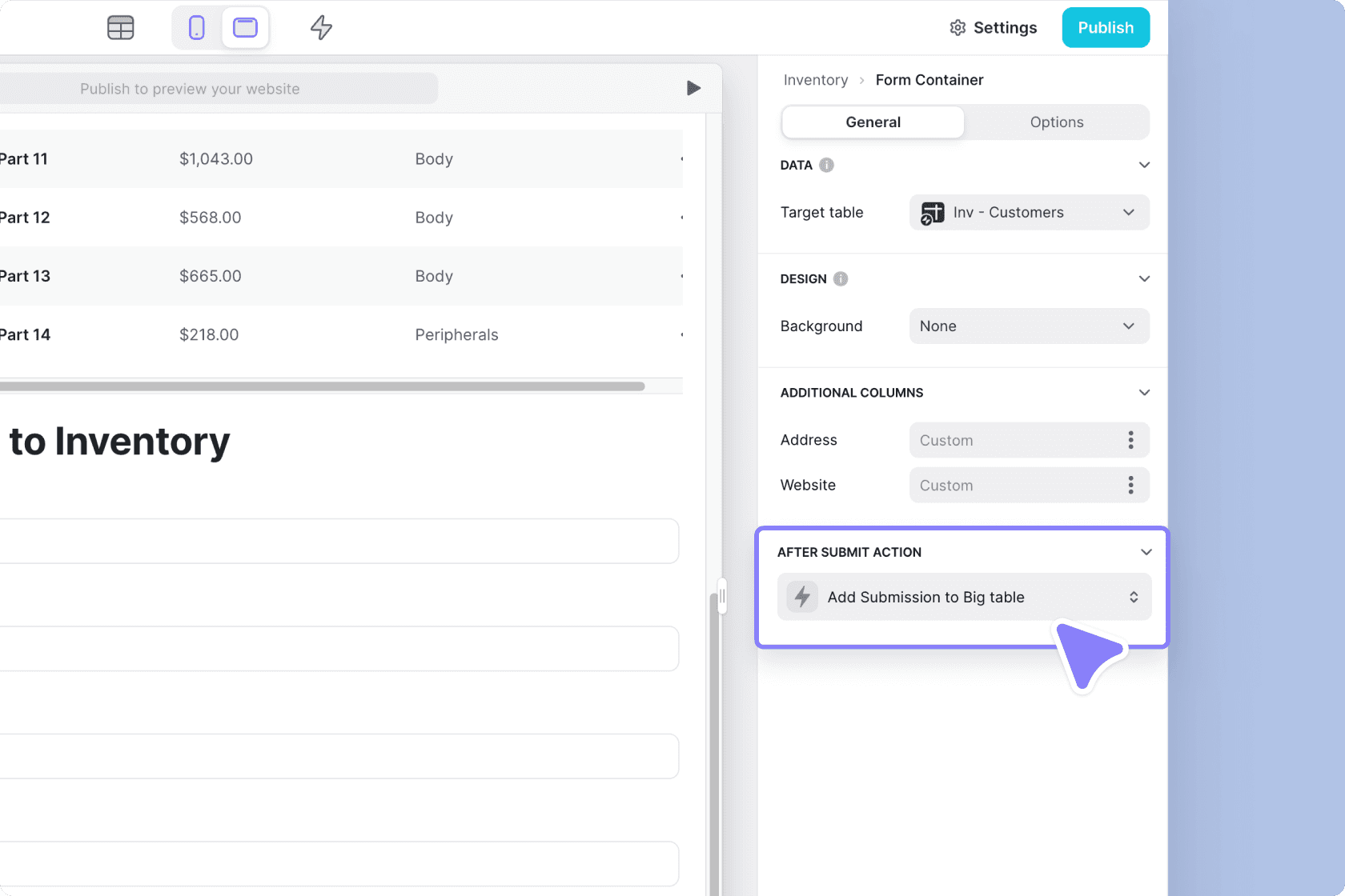 Configure a Big Table as a Historical Archive