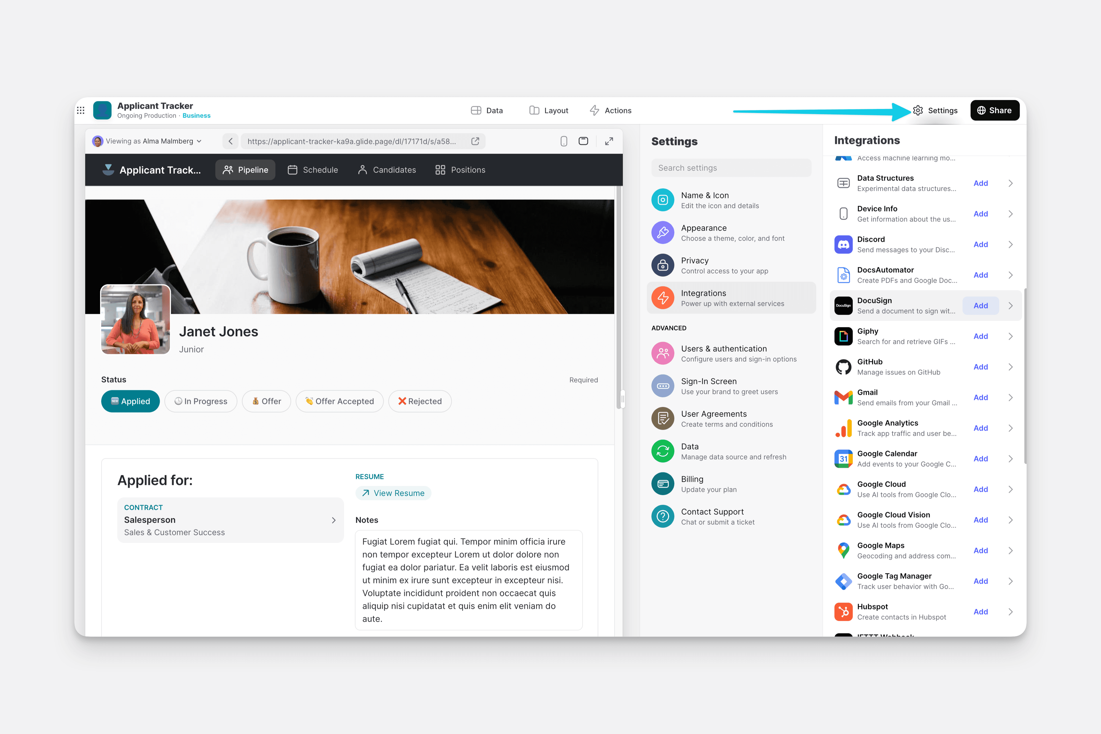 Adding the DocuSign Integration