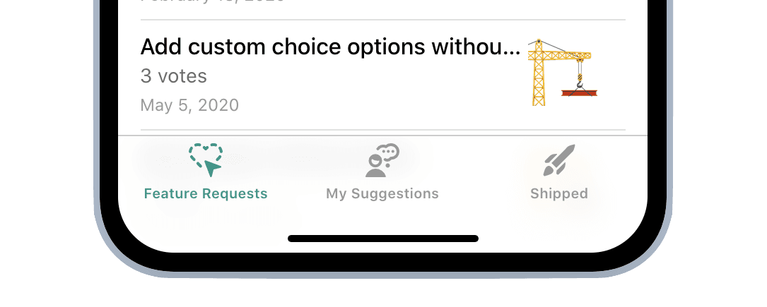 At the bottom of your app's screen