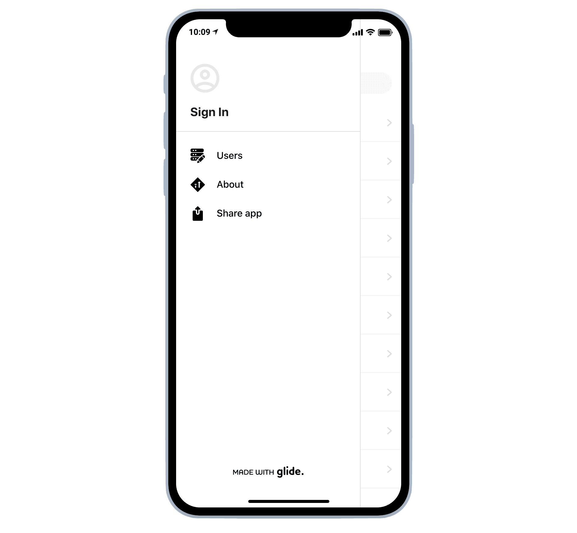 In the App Menu