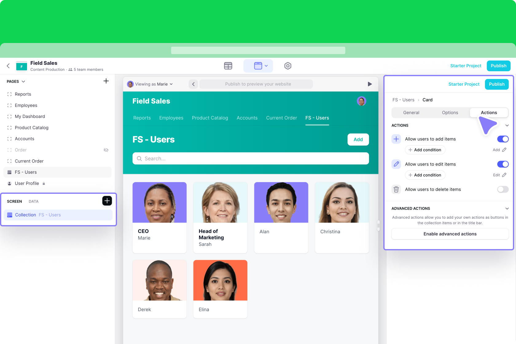 The higher level controls in Collections
