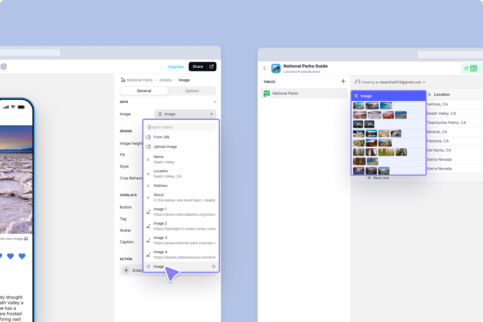 Picking an Array Column with images in the Data Editor