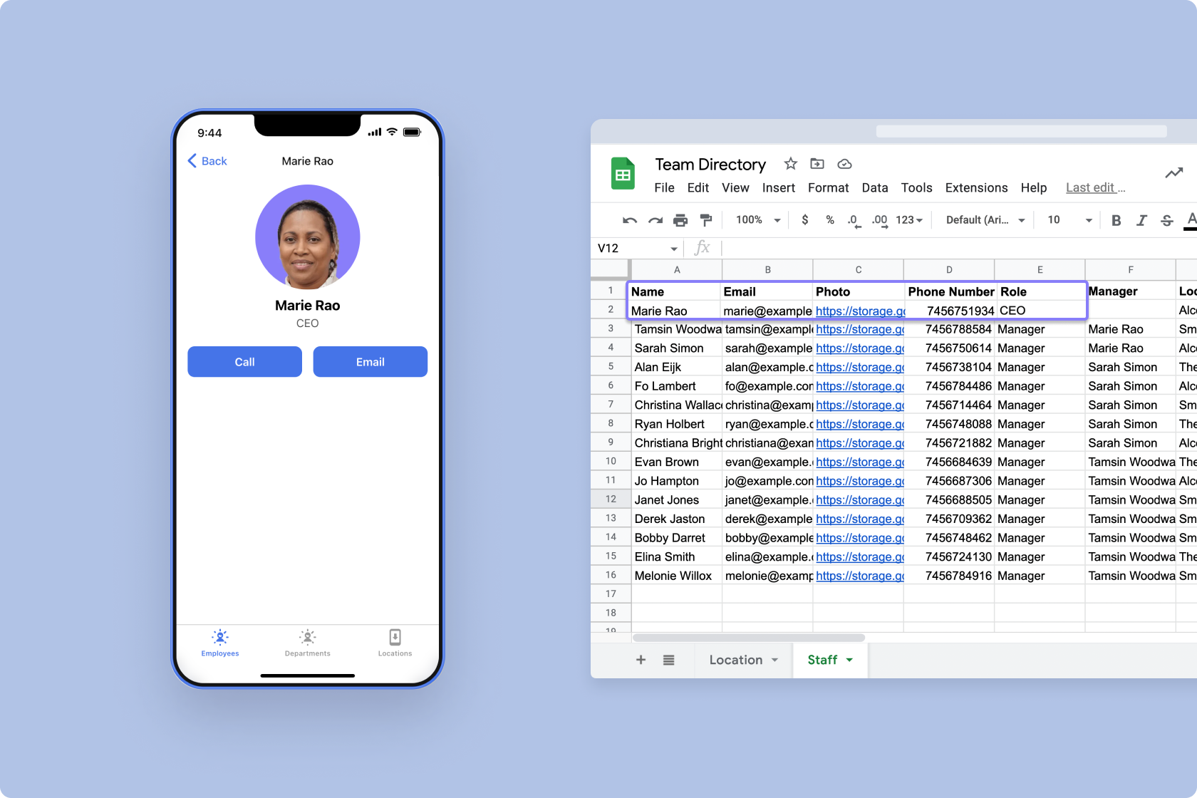 Showing few column values only using the Title component and the Button Bar component