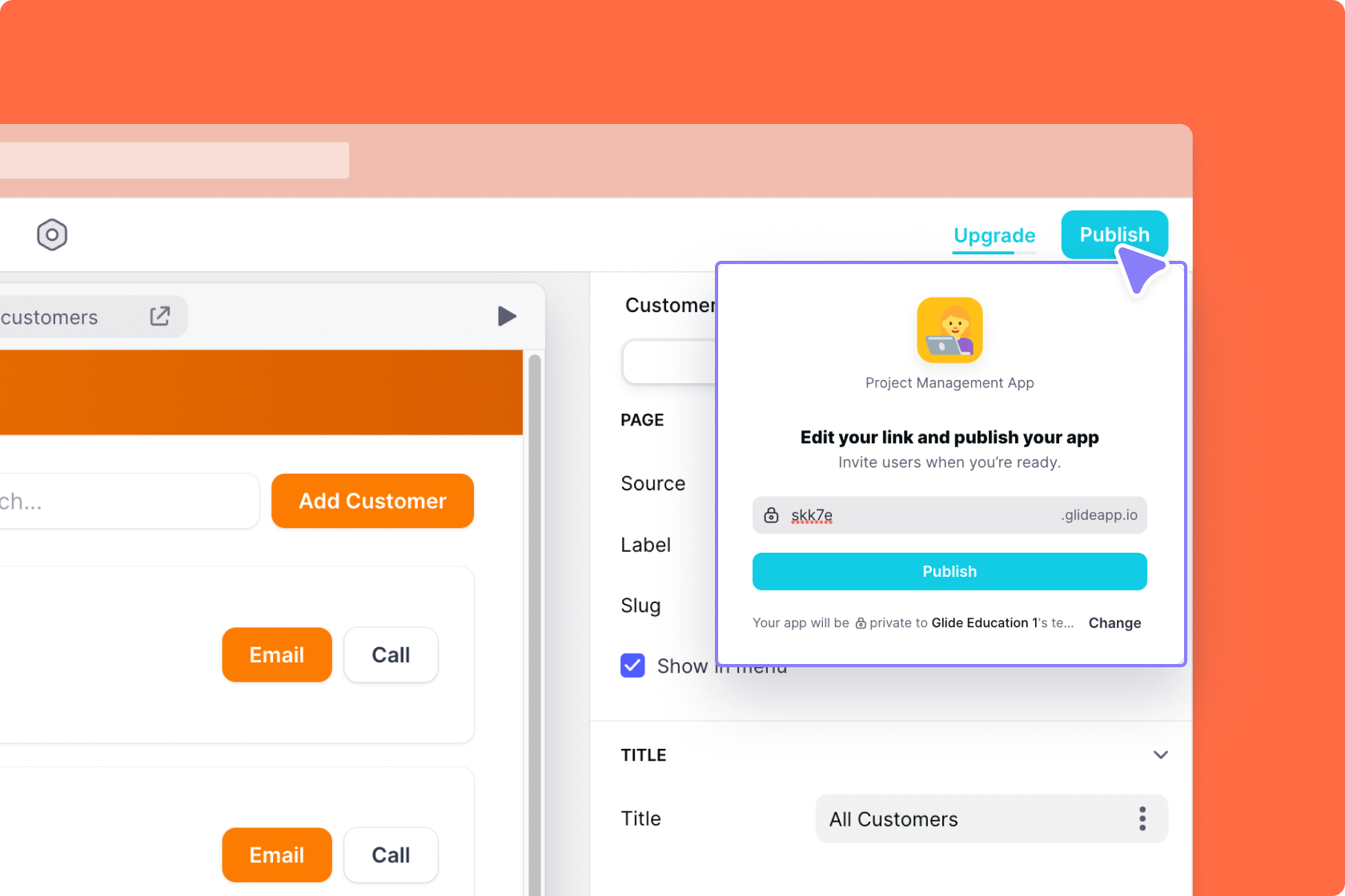 Publishing a project for the first time