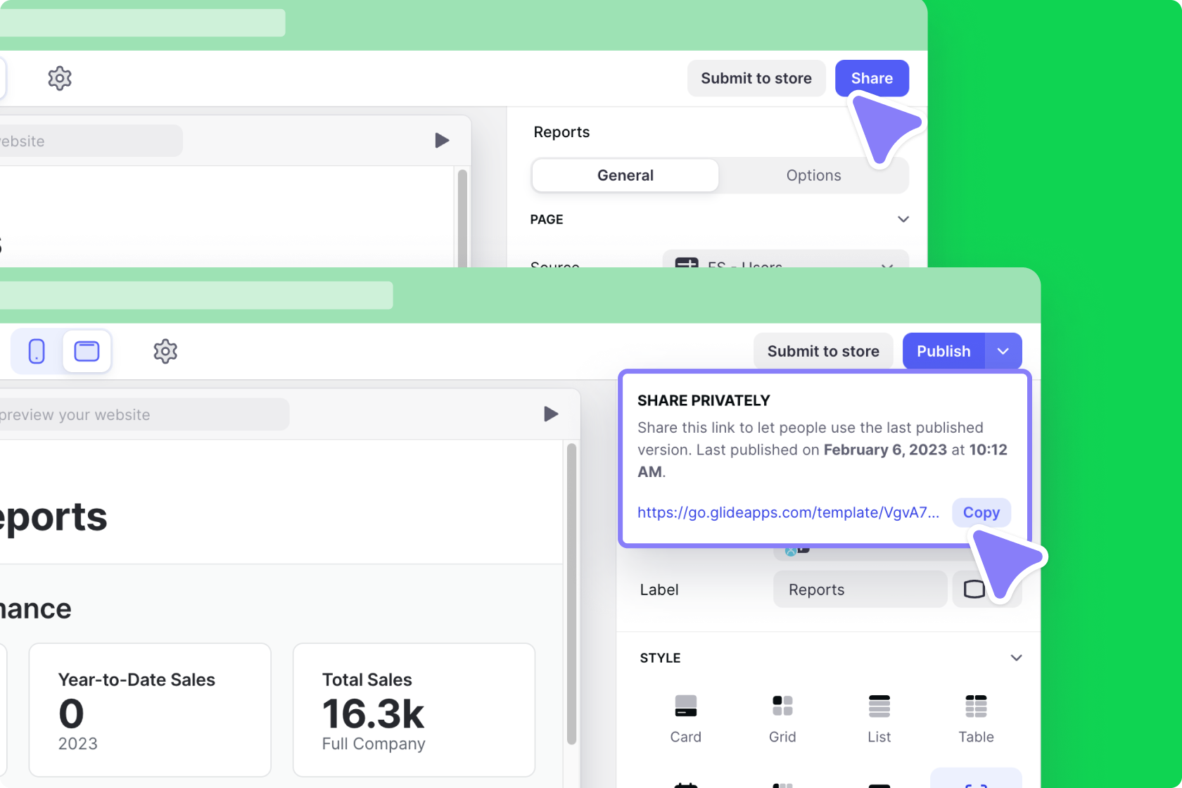 Sharing a Template privately