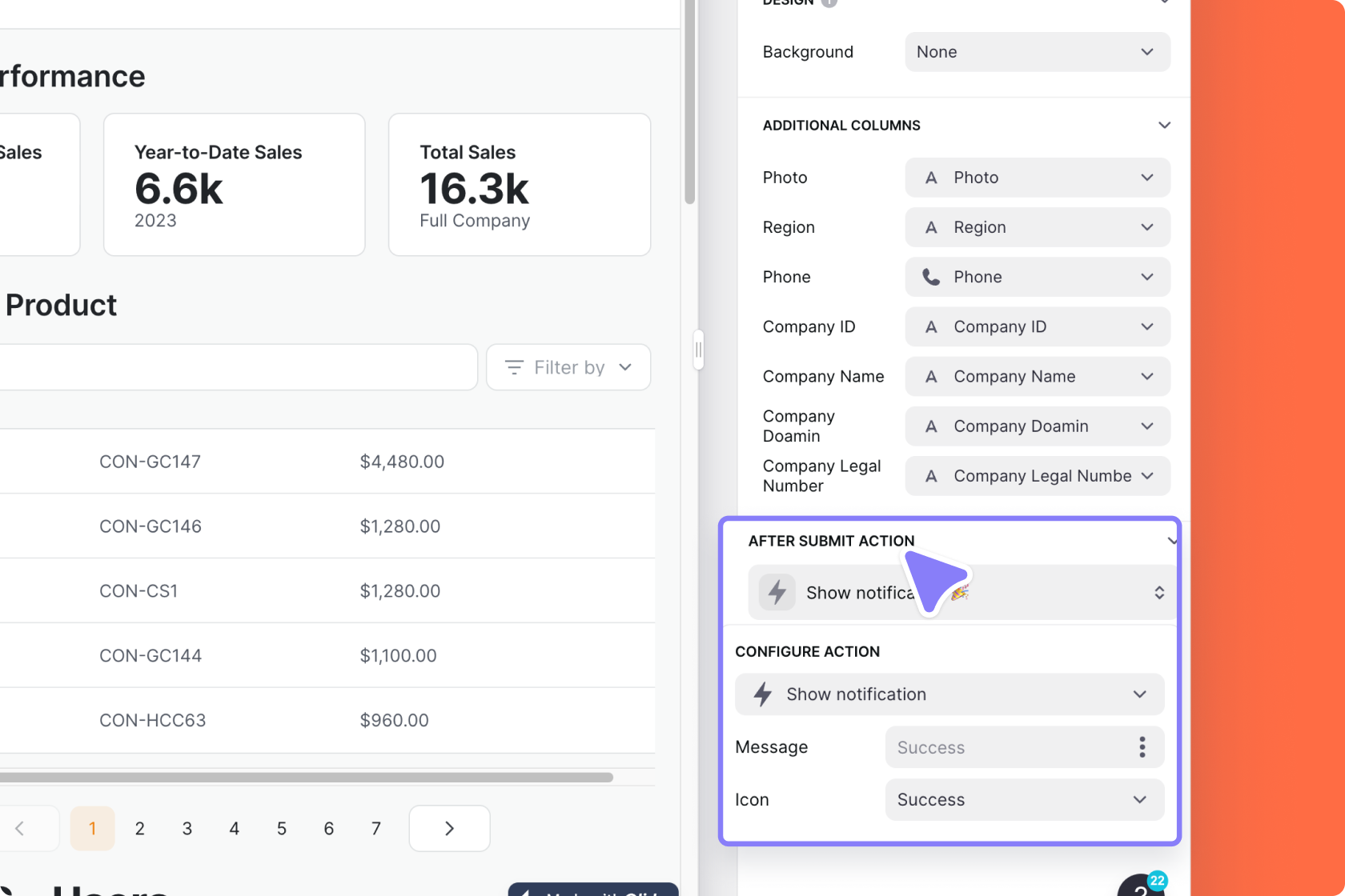 Configuring an After Submit Action