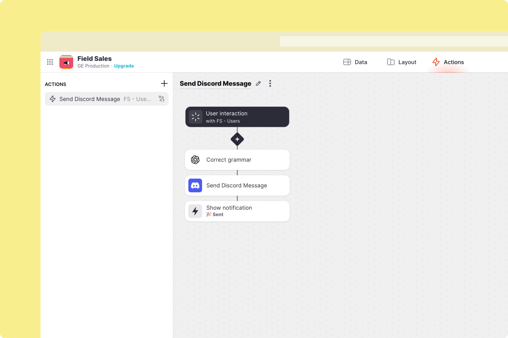 Example for a multi-step action