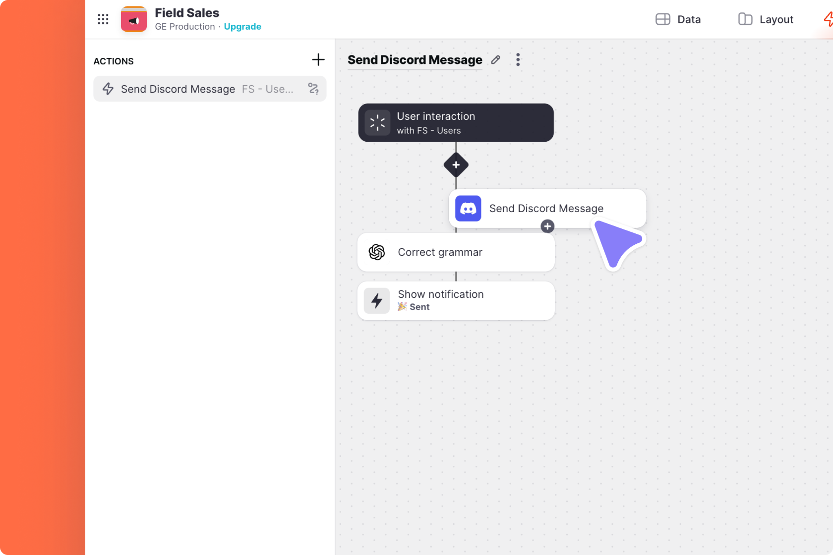 Re-ordering an Action
