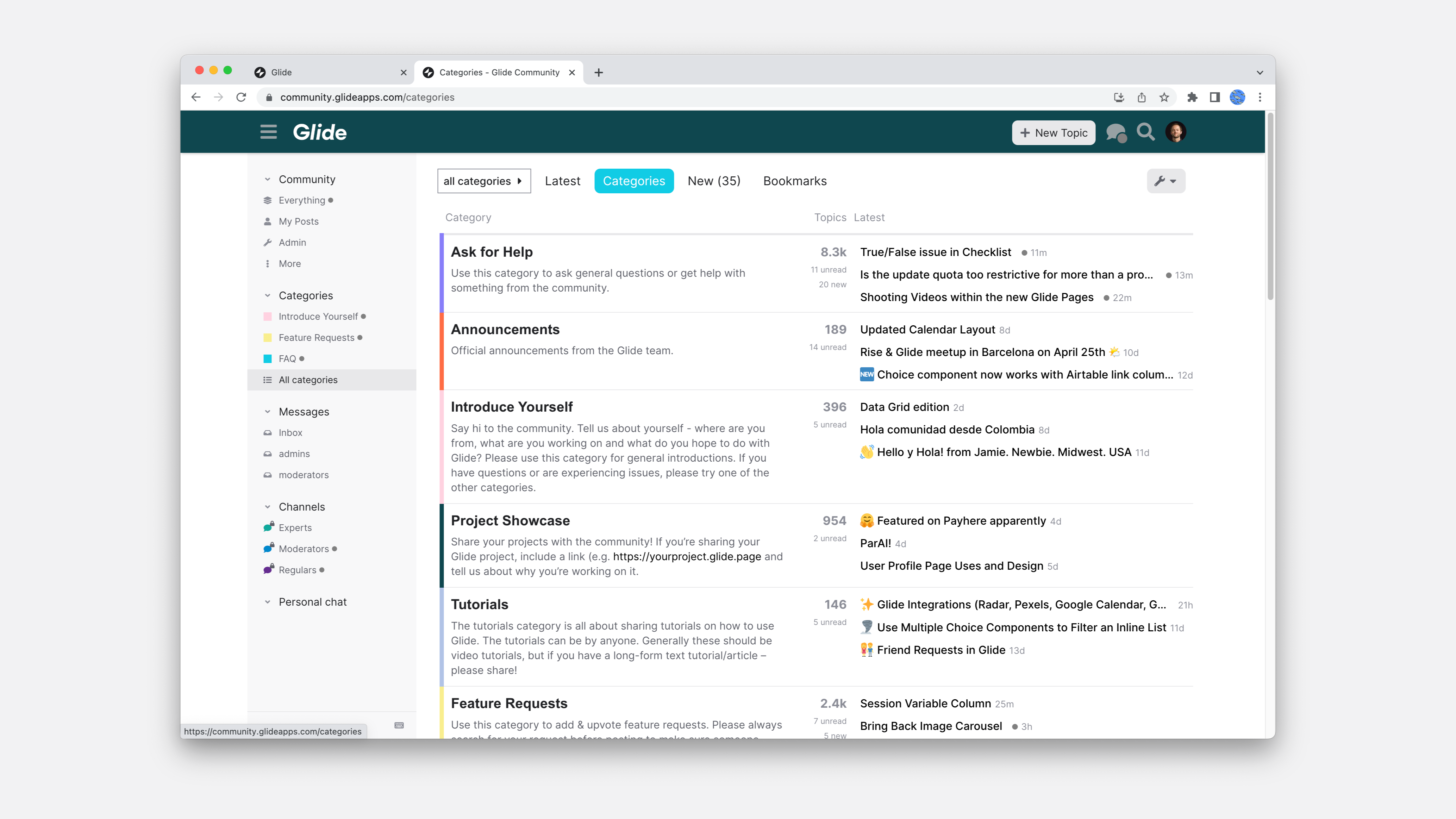 Glide Community page