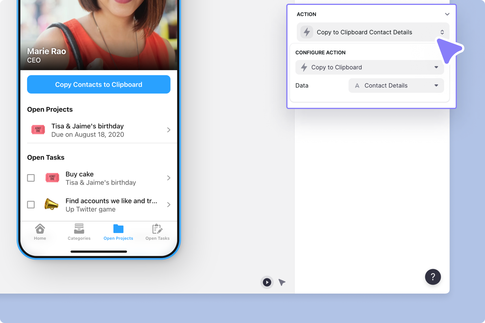 Configure Copy to Clipboard