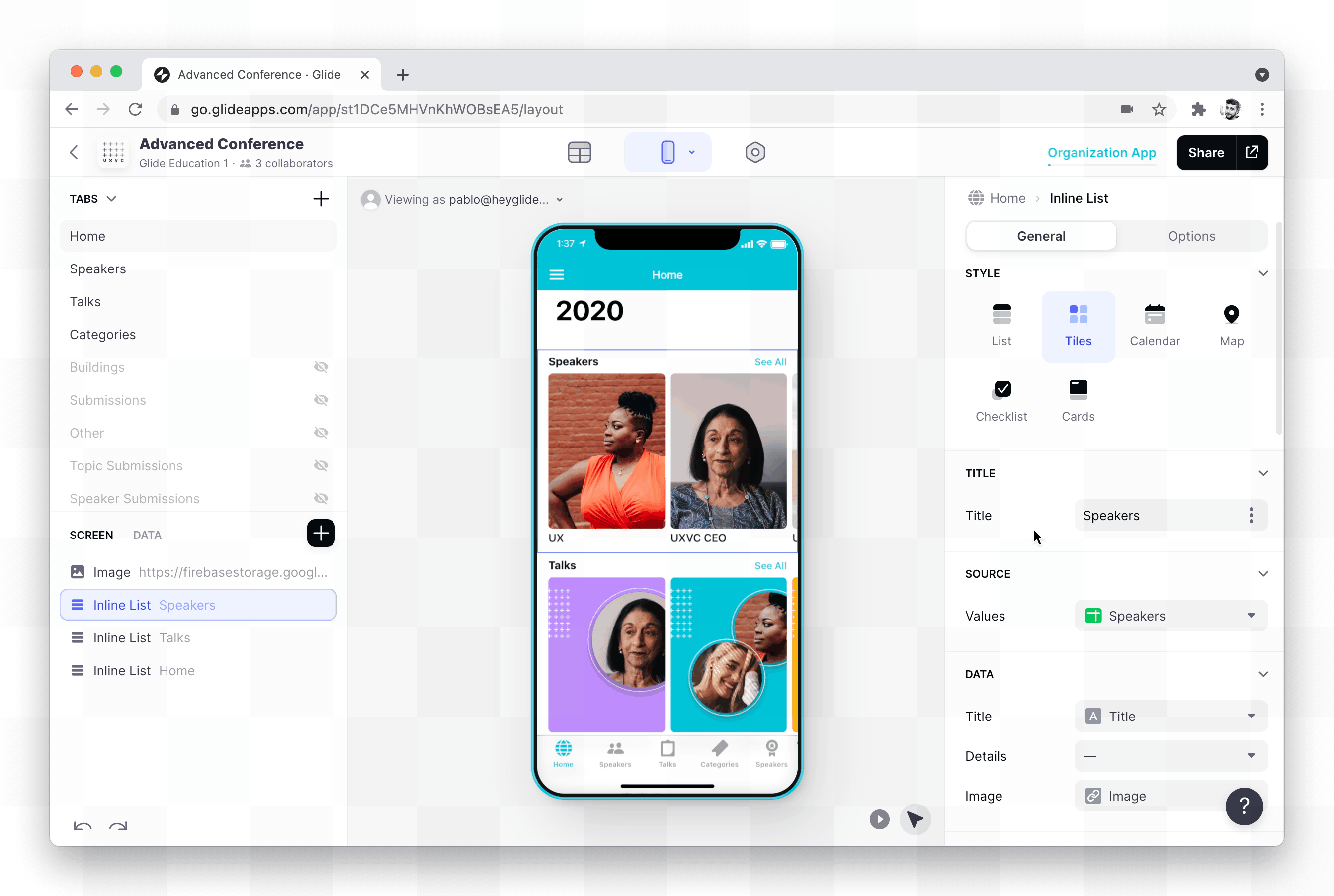 Show New Screen configuration