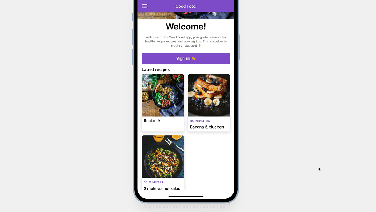 Browsing a public app and then signing in via the sign-in action