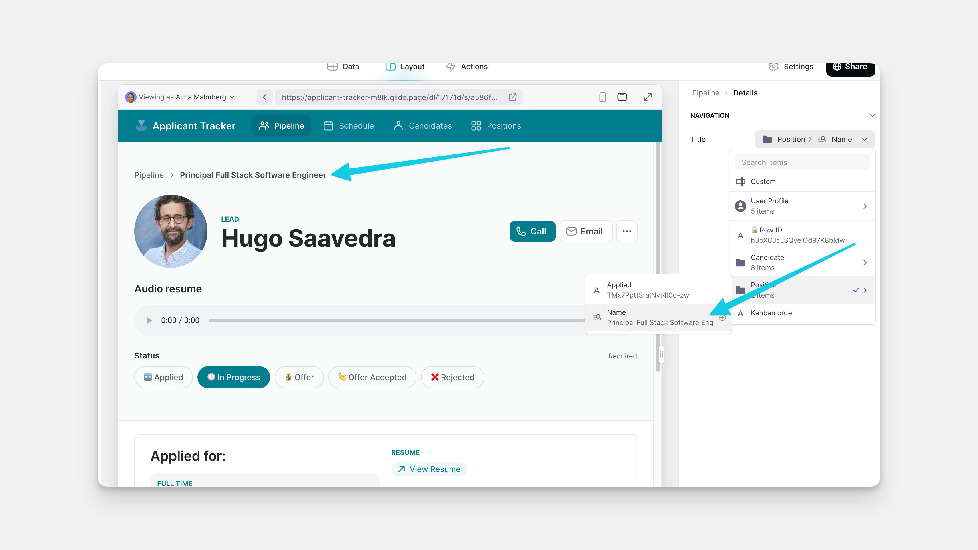 Changing the title of the page