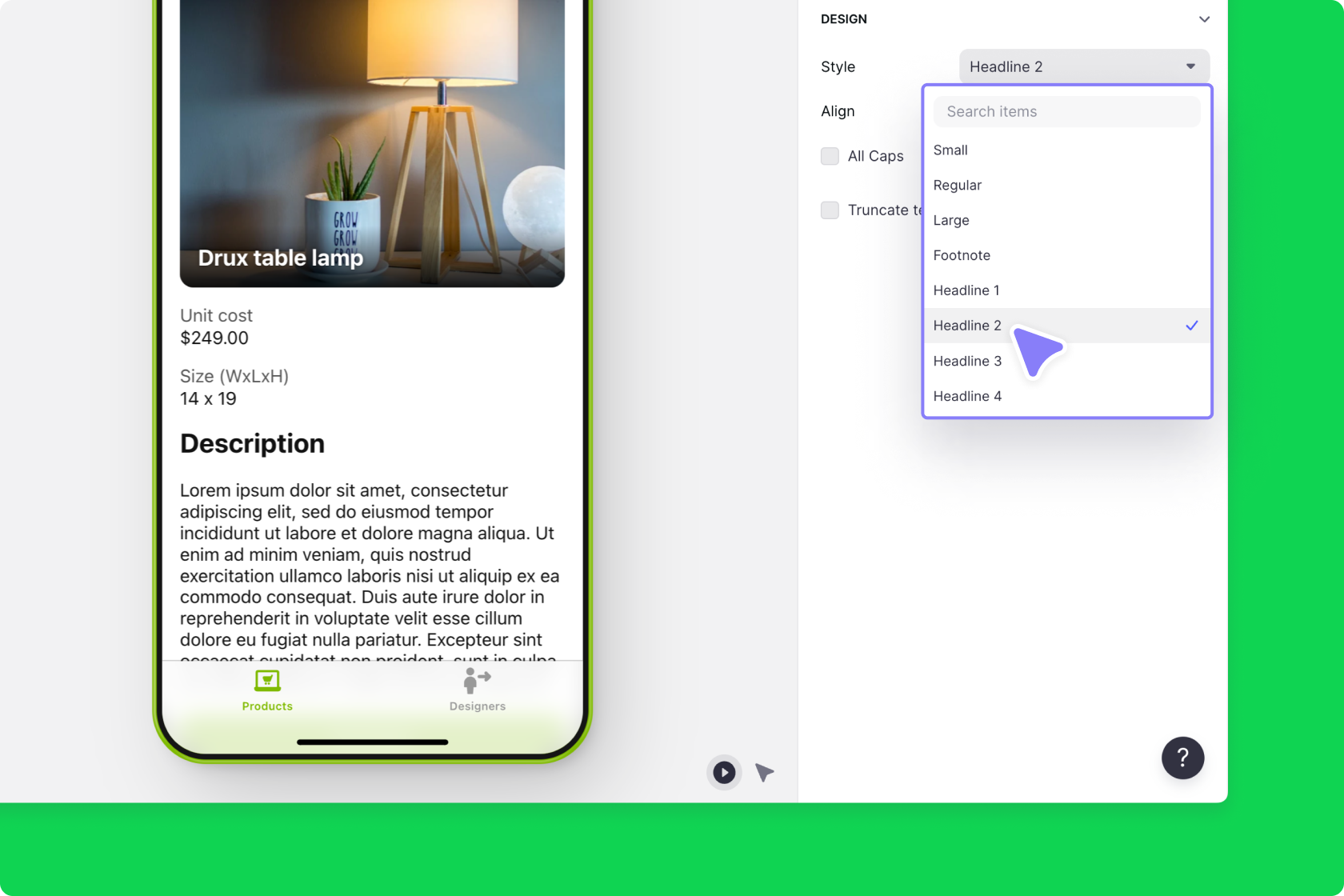 Choosing the font style