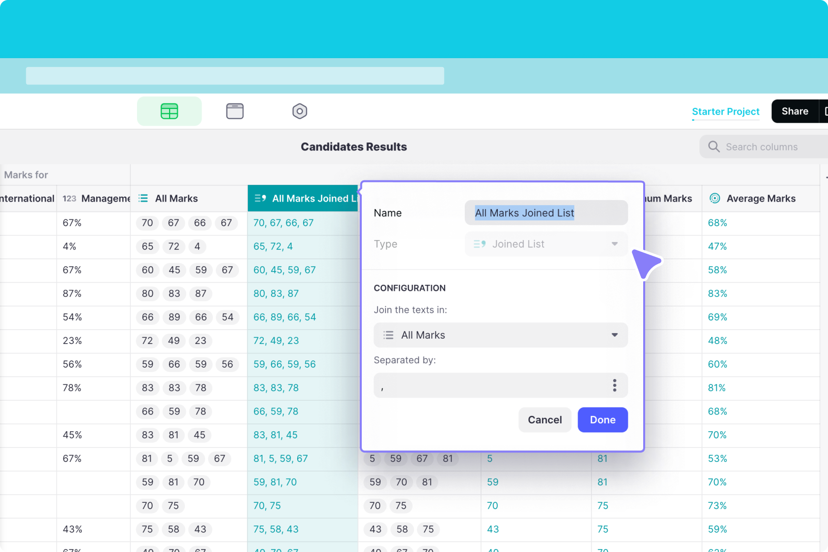 Adding a Joined List column to create a comma-separated list
