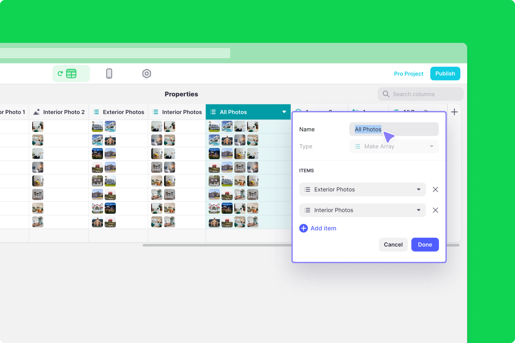 Combining multiple array columns