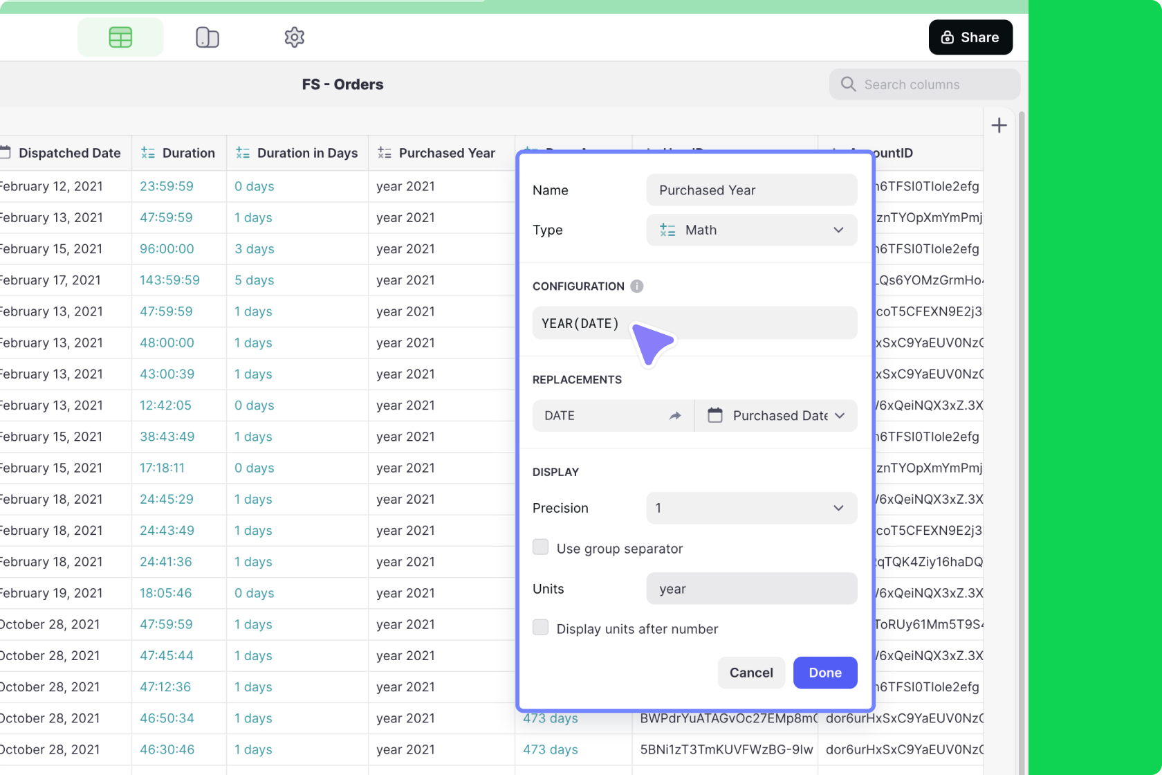 Getting the year using YEAR(DATE) function