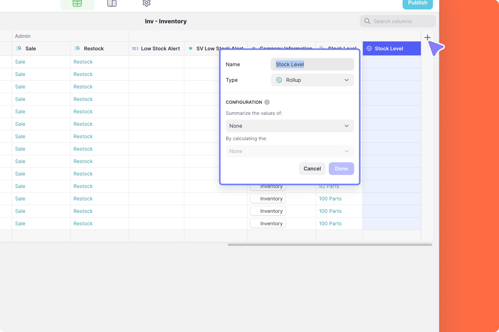 Creating a new Rollup Column
