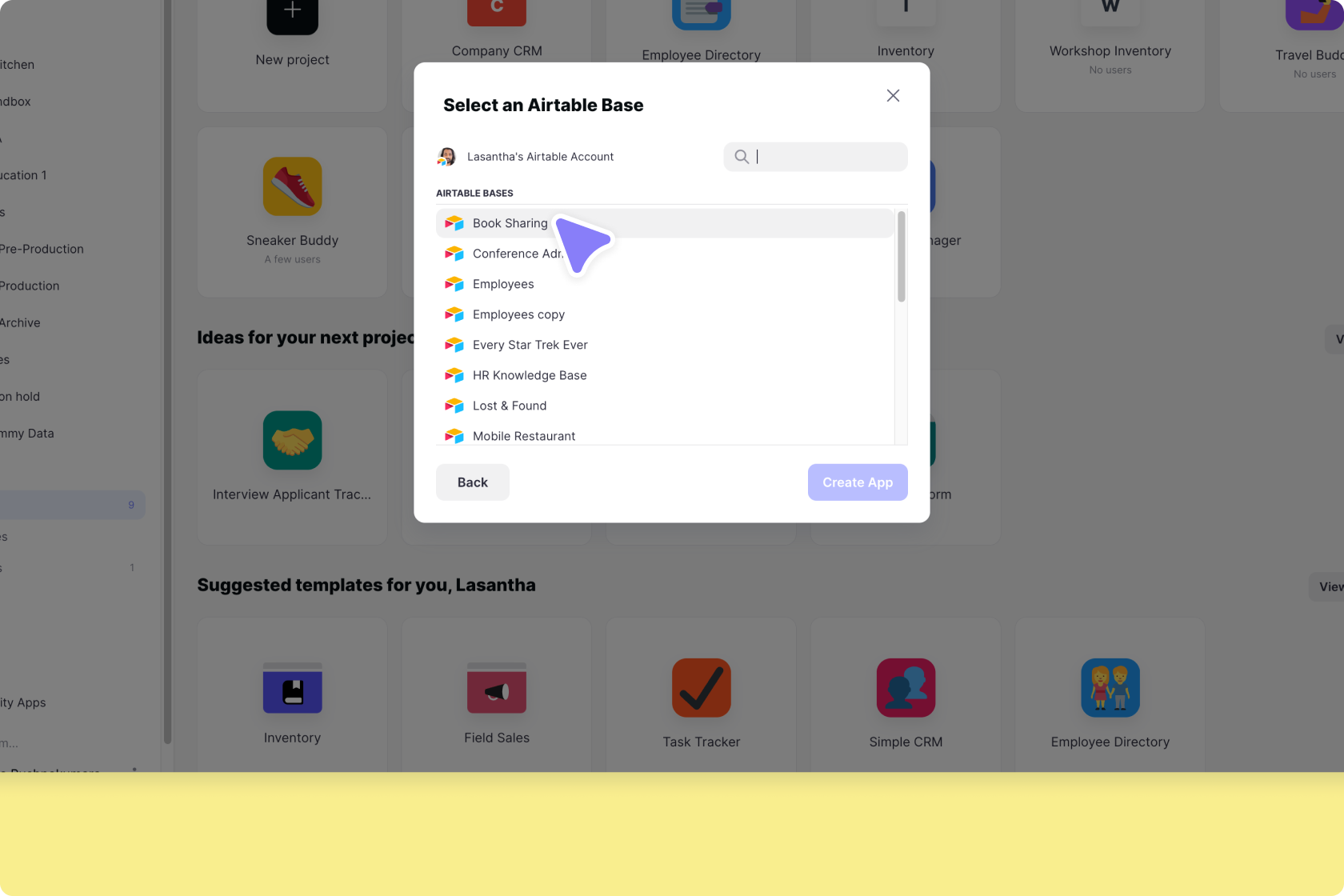 Choosing an Airtable base for your data source