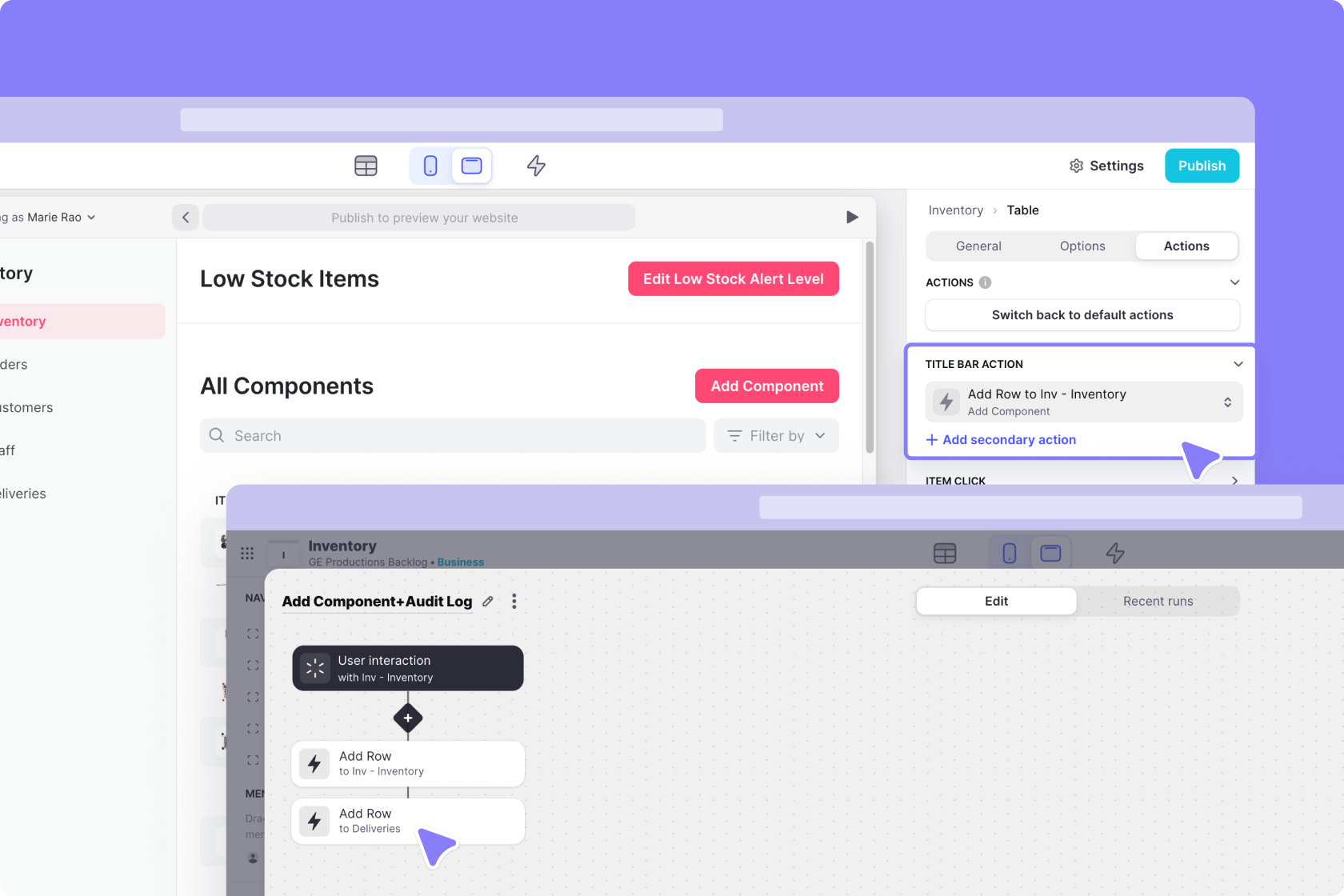 Configure a Big Table as an Audit Log