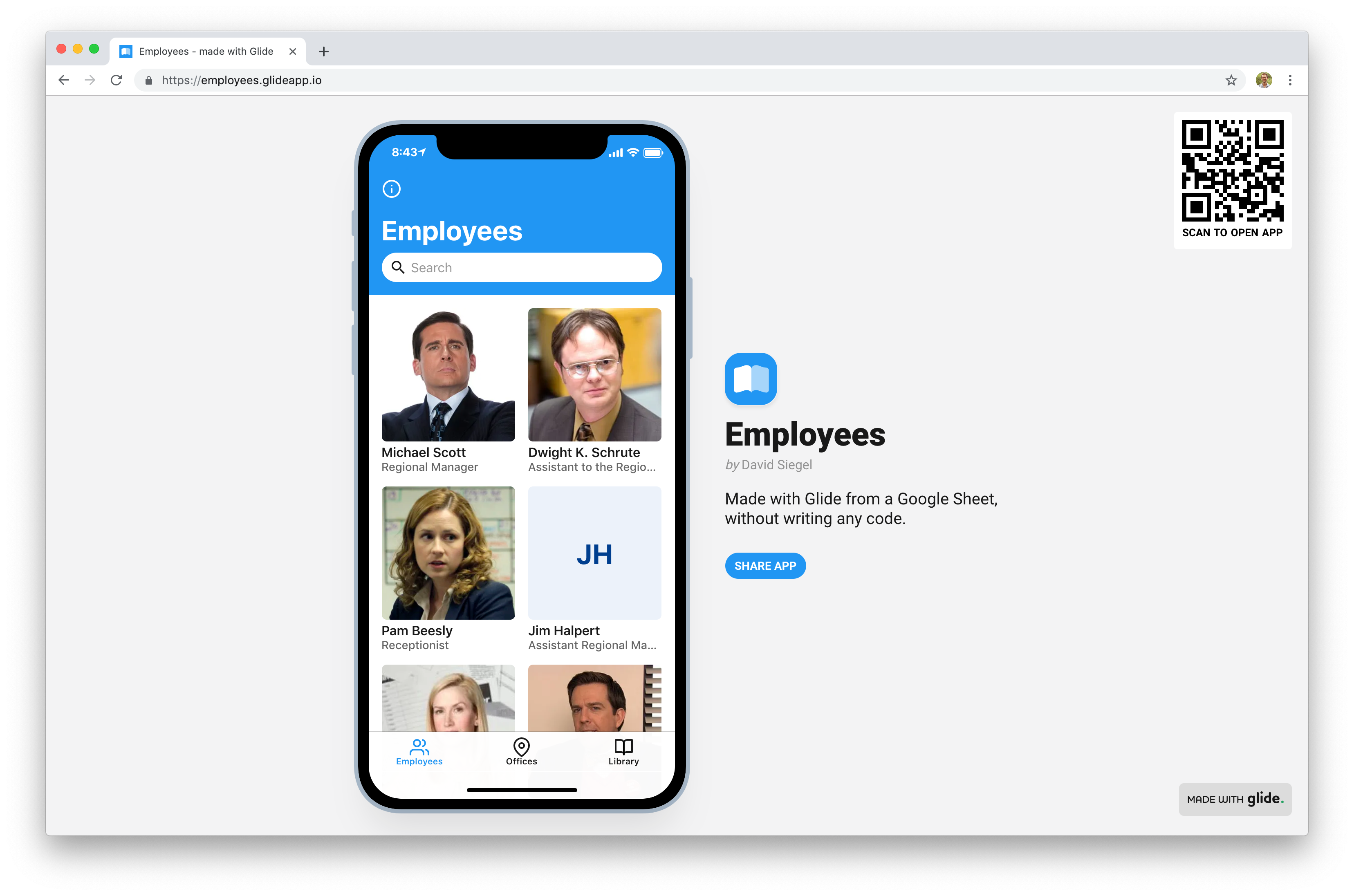 The play page for apps viewed on tablet or desktop