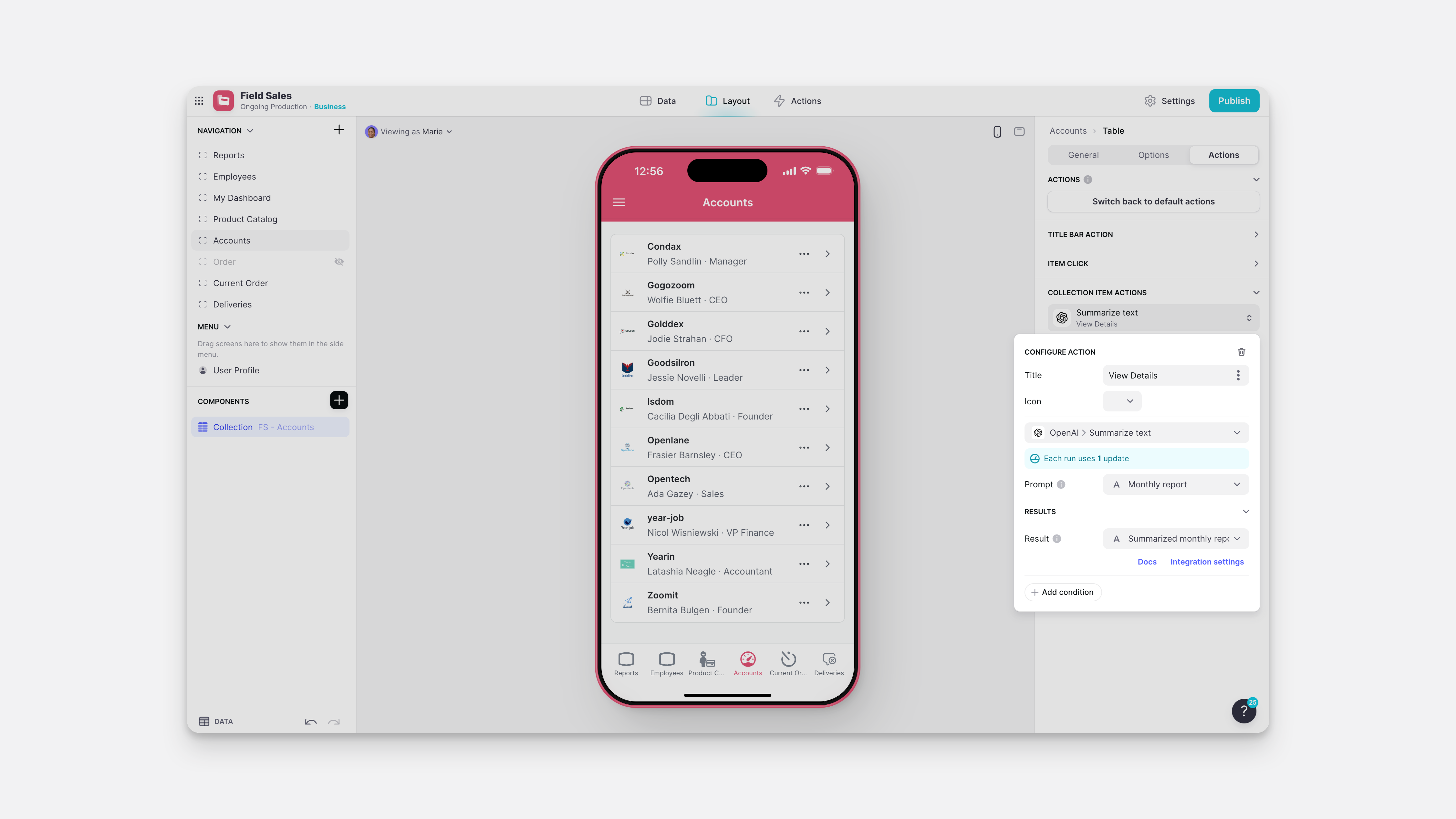 Configuring the OpenAI Summarize text action