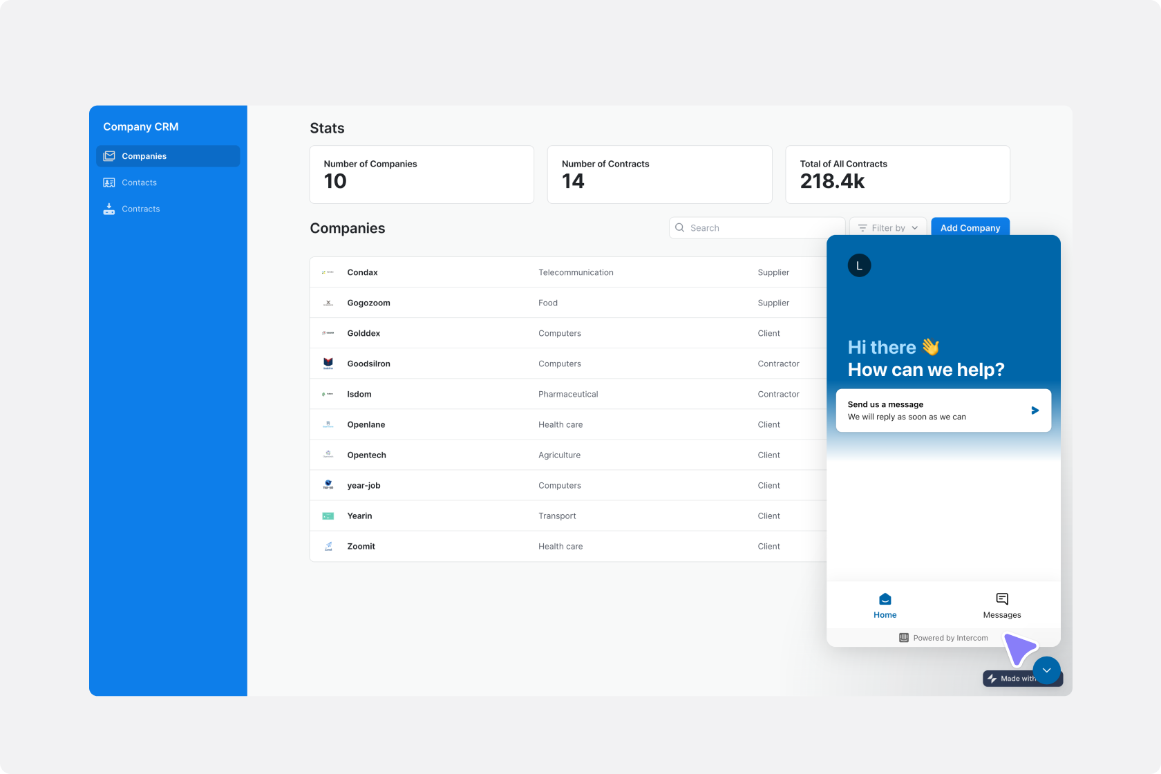 Use case of the Intercom Integration in Glide apps