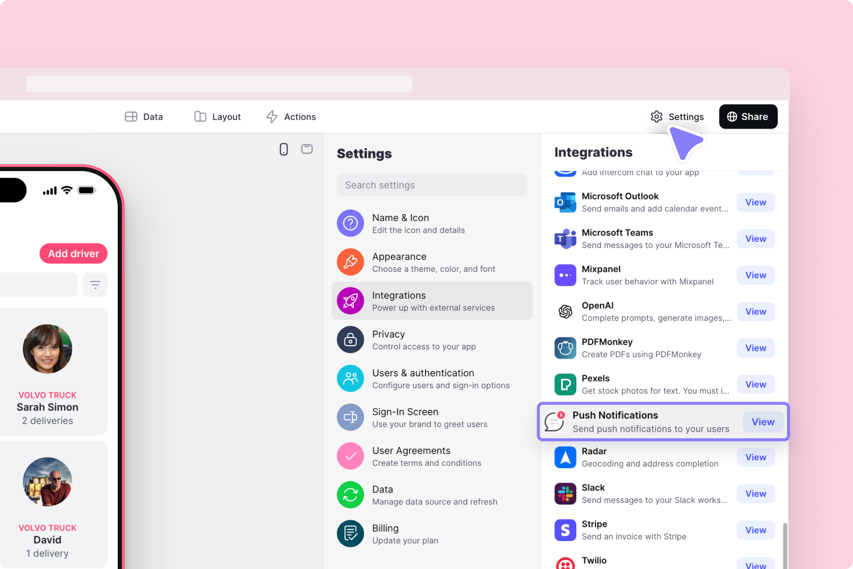 Adding Push Notification Integration