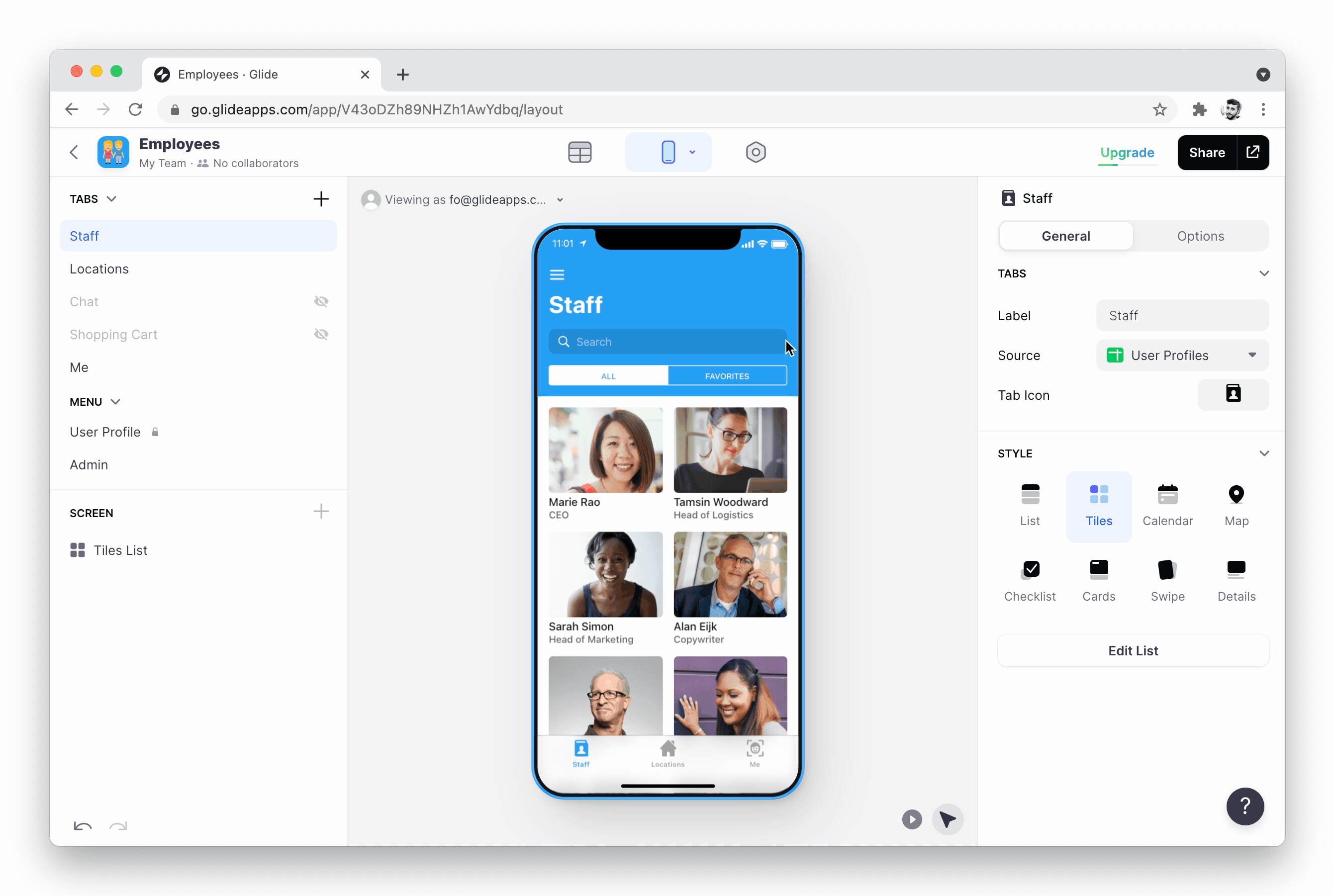 Setting up user profiles