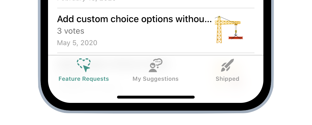 At the bottom of your app's screen